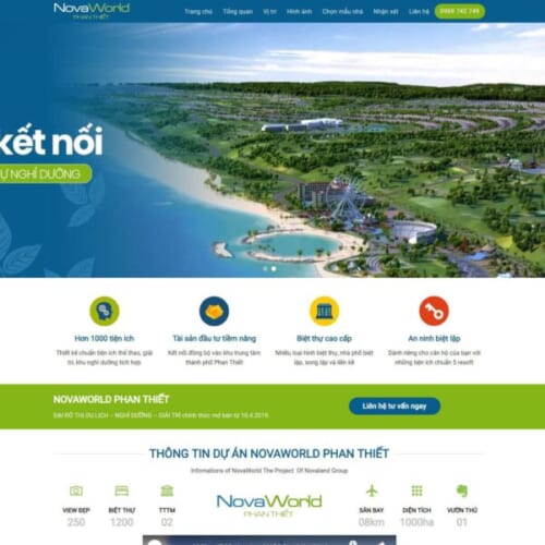 Mẫu website Landing page bất động sản Arise Resort đẹp tuyệt