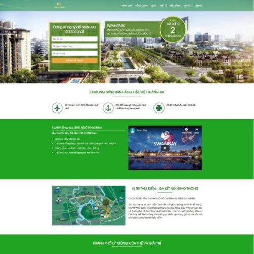 Mẫu website dự án bất động sản Swan Park City