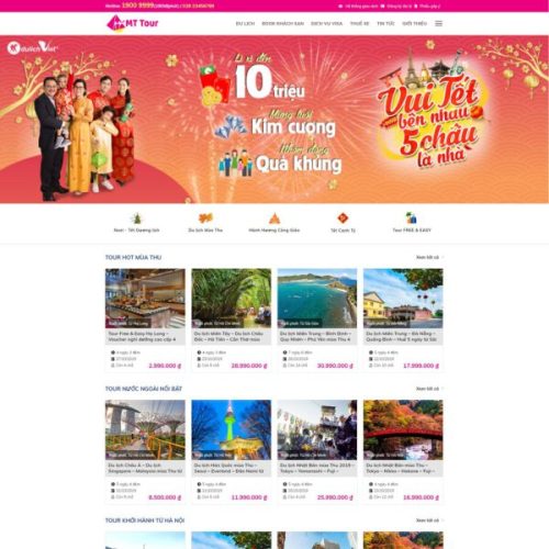 Mẫu website du lịch Việt hóa mẫu số 3