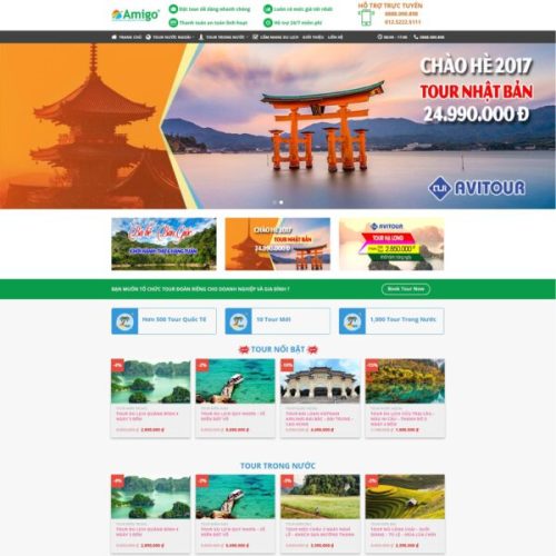 Mẫu website giới thiệu tour du lịch Việt hóa